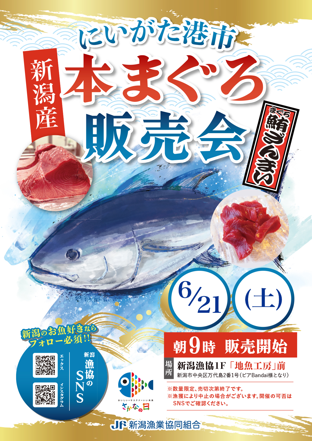 新潟産 生本マグロ販売会 - JF新潟漁連｜新潟県漁業協同組合連合会お知らせ